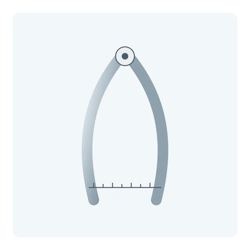 Illustration of a dental crown gauge