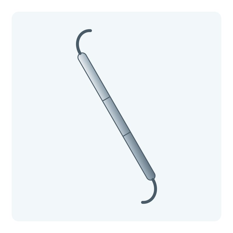 Illustration of a double-ended dental probe