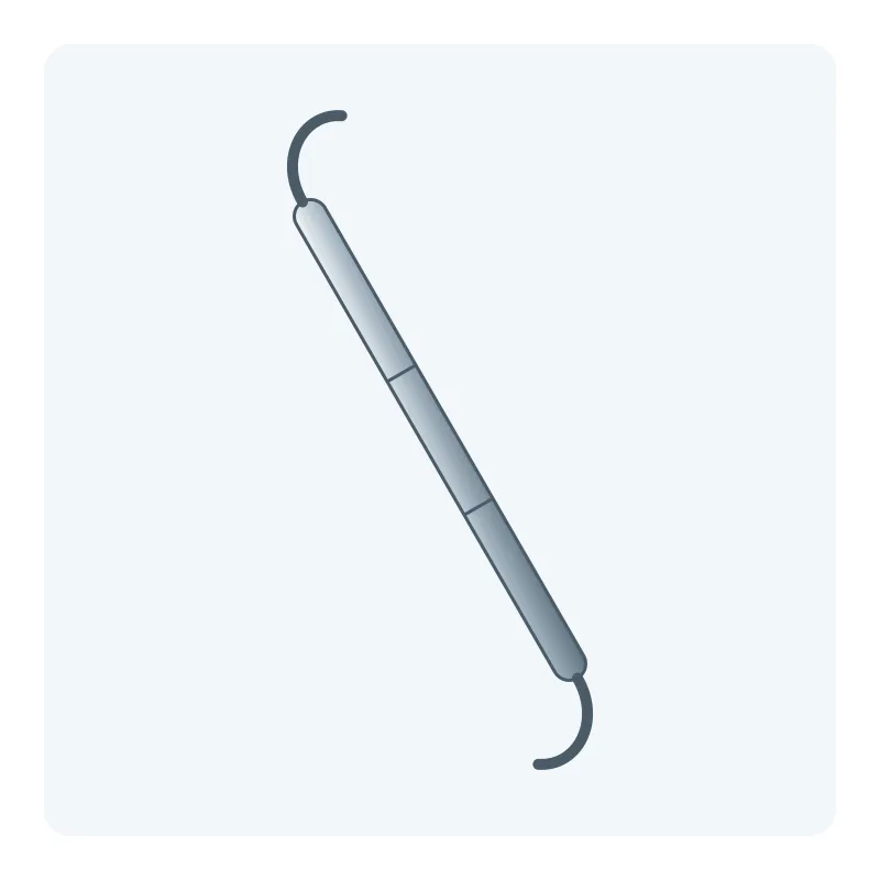Illustration of a double-ended dental probe