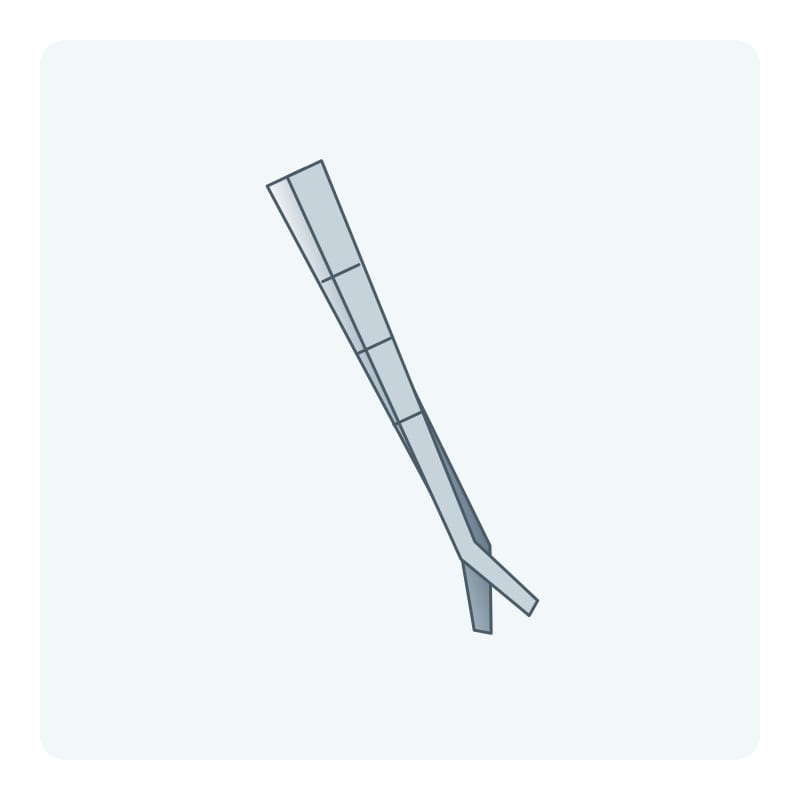 Illustration of angled dental tweezers